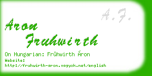 aron fruhwirth business card